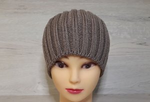 ШАПКА для ЛЮБИМОГО МУЖА/ШАПКА МУЖСКАЯ СПИЦАМИ с АККУРАТНОЙ макушкой и КРАСИВЫМ наборным краем