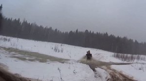 Stels 300 . Чуть не утопили квадроцикл . Зачем нужен квадроцикл зимой. Квадроцикл по грязи.