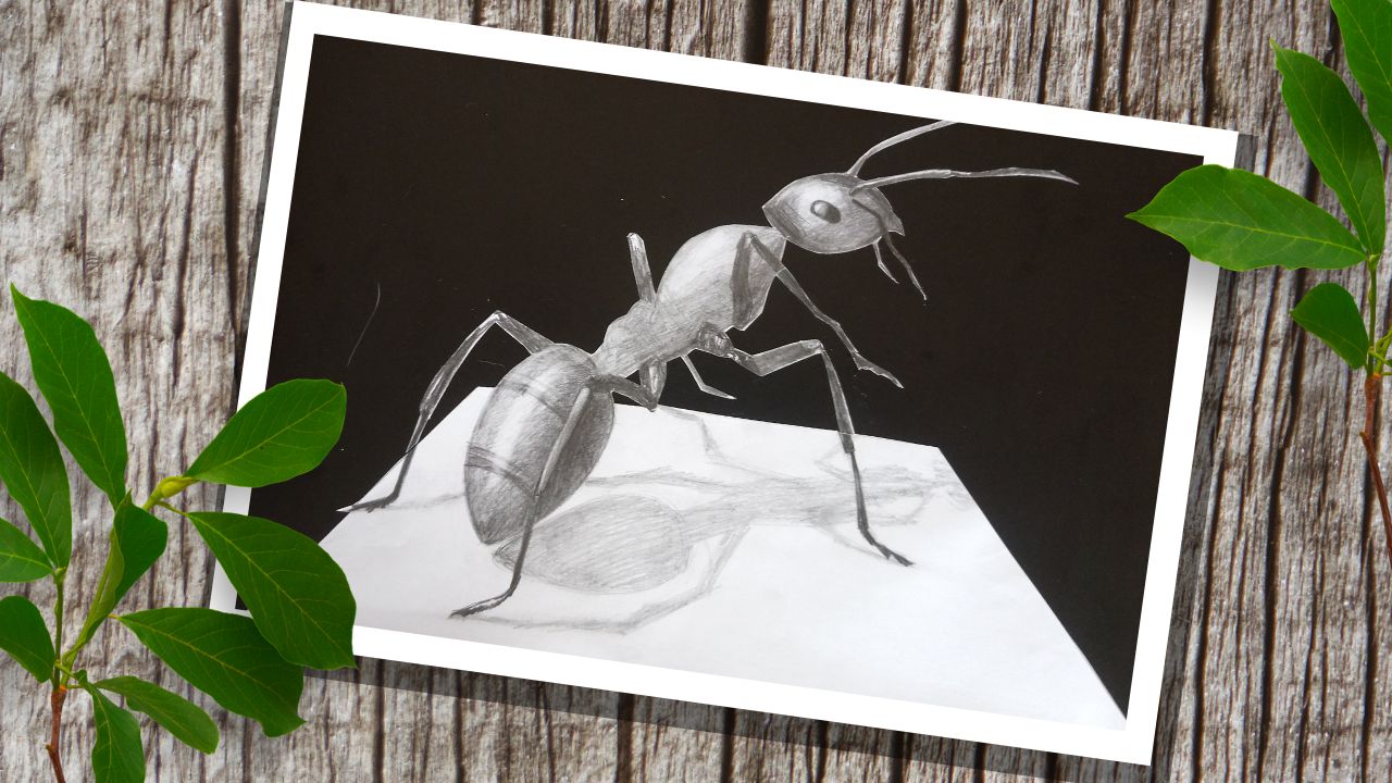 Как нарисовать 3д муравья #муравей #рисуеммуравья #какнарисоватьмуравья #3дрисование #3дрисунки смотреть онлайн