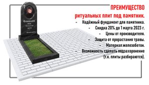 Надёжный фундамент под памятник РИТУАЛЬНЫЕ ПЛИТЫ под размер ограды 2,25 х 2, 25 метра.