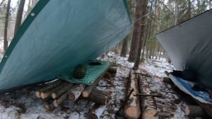 Поход в лес с ночёвкой / Отдых у костра / Нодья