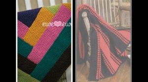 Модный печворк.Уютные пледы из остатков пряжи #1