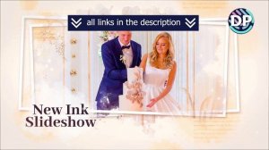 Свадебное слайд-шоу акварельные переходы Ink wedding slideshow Frame Gold+