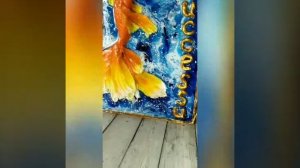 Картина барельеф золотая рыбка