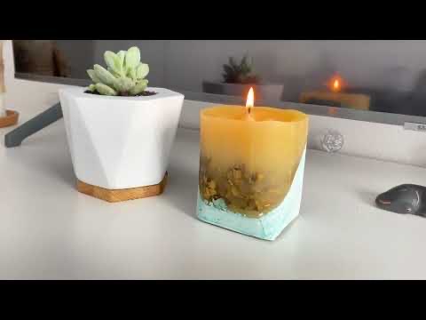 DIY | Кашпо и свеча из цемента | своими руками | горшок