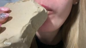 ASMR yellow clay eating best mukbang/ASMR желтая глина ест лучший мукбанг