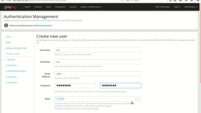 graylog create user смотреть онлайн