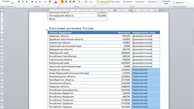 Сортировка в таблице Word смотреть онлайн