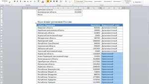 Сортировка в таблице Word