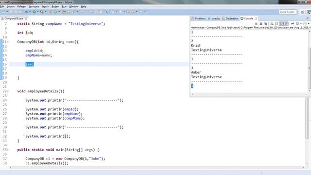 Java Static Keyword смотреть онлайн