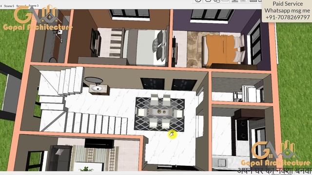 30x30 3 Room South Facing 3D House Plan With Vastu | South Facing Villa Design | Gopal Architecture смотреть онлайн