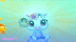 Видео про милого малыша единорога | Играем и ухаживаем за беби пони в игре для детей