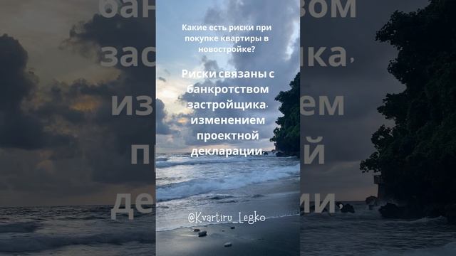 Какие есть риски при покупке квартиры в новостройке..mp4