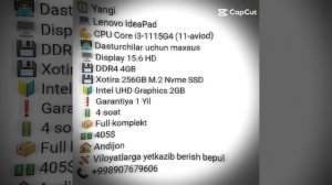 Lenovo Core i3-1115G4. Xolati ideal. Viloyatlarga yetkazib berish bepul. +998907679606.