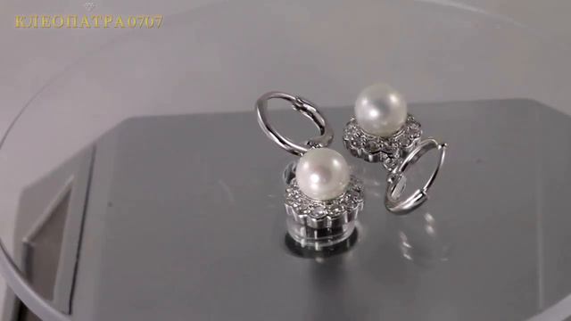Серьги с жемчугом и фианитами покрытые платиной смотреть онлайн