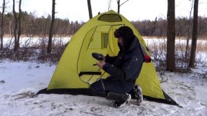 Обогрев палатки тепловентилятором * Telgi soojendus soojapuhuriga