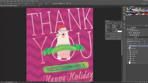 PHOTOSHOP TUTORIAL | How to Design a Holiday Thank You Card