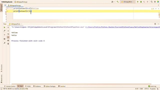 SLICING STRINGS AND LISTS IN PYTHON||START:STOP:STEP||ENUMERATE FUNCTION