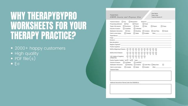 EMDR Worksheets Bundle | Editable / Fillable / Printable PDF Templates смотреть онлайн