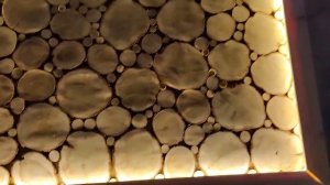 Панно из можжевельника с термостойкой светодиодной лентой