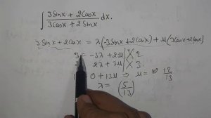 Integral of (3sinx+2cosx)/(3cosx+2sinx) Ark Mathematics