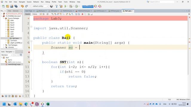 #MOB1014 #Java1 Lab3 Bài 1 Kiểm Tra Số Nguyên Tố смотреть онлайн