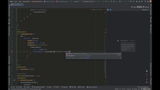 Marketing App UI with Jetpack Compose - Android Studio
