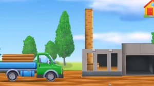 Строим дом. Мультик для малышей. Строительная техника.