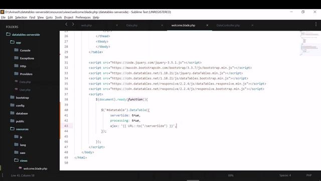 How to Integrate DataTables in Laravel Server Side || Part 1 || Updated 2020
