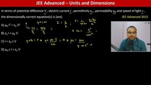 Units and Dimensions - All Questions - JEE Advanced - 1993 to 2023