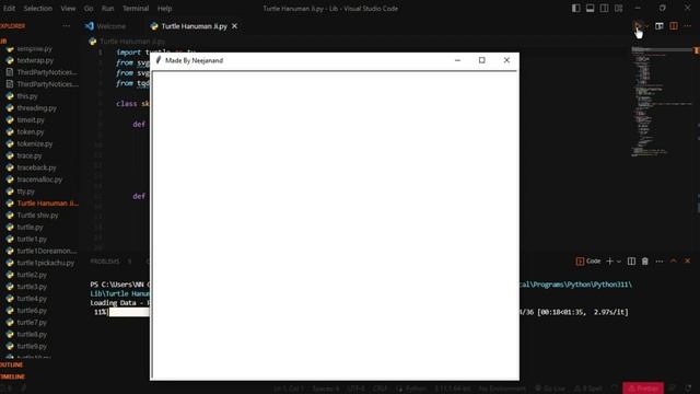 Lord Hanuman Using Python Turtle Code | Python Programming Hub