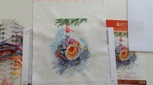 54. Овен 1274 "Новогоднее настроение" - готовая вышивка #вышивкакрестом