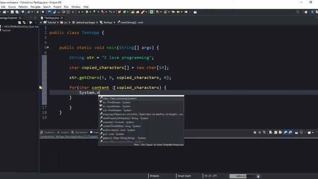 How to copy the characters of a given String into an Array of characters using getChars() method