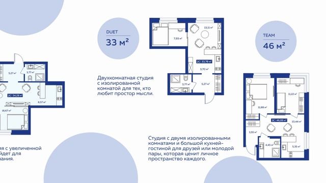 IQ aparts, г.Новосибирск, застройщик Камея. Планировки.