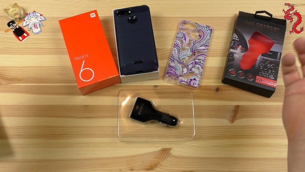Немного посылок из Китая #1 //Redmi 6, чехлы, зарядка для авто с QC 3.0(тест), Redmi 5 экран