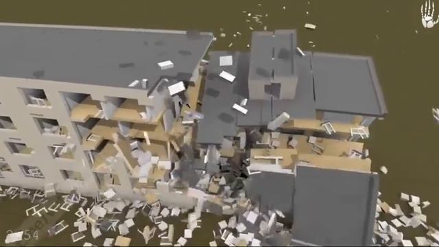 Моделирование разрушения зданий от основных типов российских ракет.