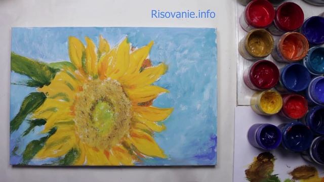 3️⃣6️⃣ ПОДСОЛНУХ (гуашь+масляная пастель). Серия «50 этюдов» смотреть онлайн