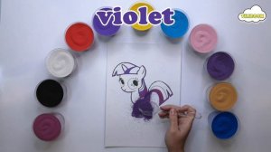 sand painting unicorn/ learn colors / рисование цветным песком