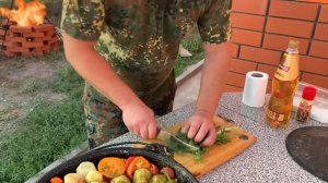 Хашлама на свинине в казане на костре!!!