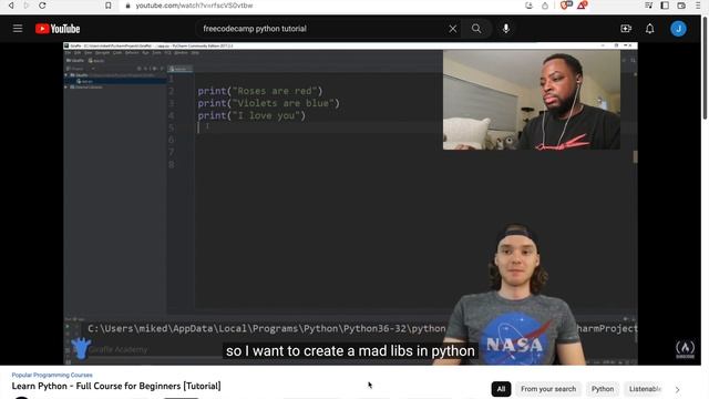 Learning Python | Tutorial by FreeCodeCamp org