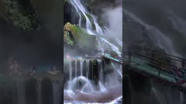 Сычуань, Китай. Термальный водопад возле горы Луодзи (Luoji Mountain)💧💙💧💙😘🌴