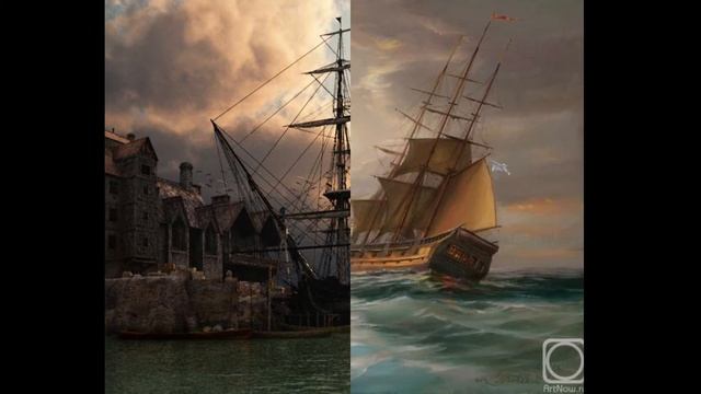 ПАРУСНИКИ НА КАРТИНАХ красота то какая!!!!! смотреть онлайн