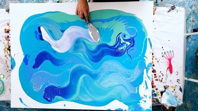 Serenity Blues - Peaceful Painting with Fluid Acrylics - Abstract Art - Acrylic Pouring смотреть онлайн