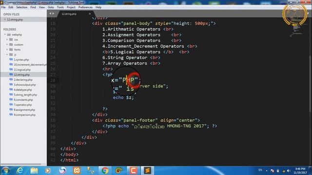 Qhia website php ( String Operators ) part12