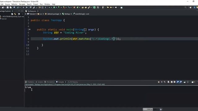 How to check whether a String matches with a specified substring using the Java matches() method