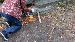 Болгарка и Кувалда - это СИЛА! Пилю металлолом в лесу