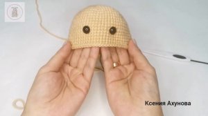 Котик в стиле Тильда. Вязание головы и ушки. МК. #вязаниекрючком #тильда #игрушкикрючком