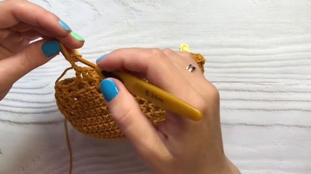 МК Пляжная сумка крючком. Сумка с ромбами.
