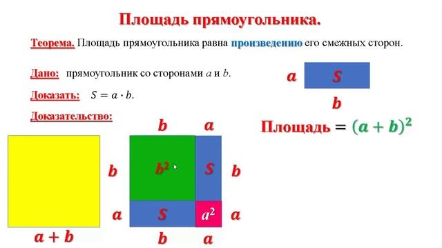 Геометрия 8 класс Площадь прямоугольника смотреть онлайн