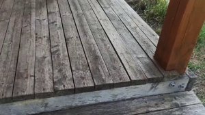Акватекс грунт и Акватекс Экстра, цвет Тик. Покраска пола беседки